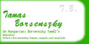 tamas borsenszky business card